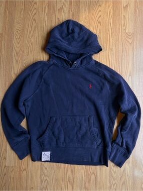 Polo Ralph Lauren Navy Hoodie Sweatshirt with Red Logo